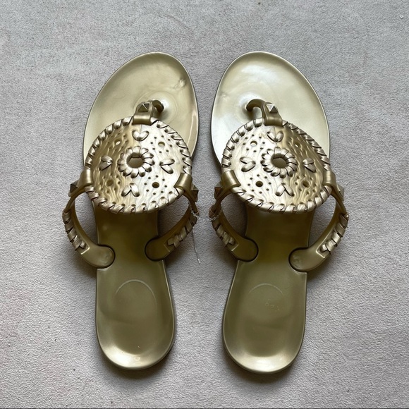 Jack Rogers Shoes - Jack Rogers Gold Jelly Sandals Size 6